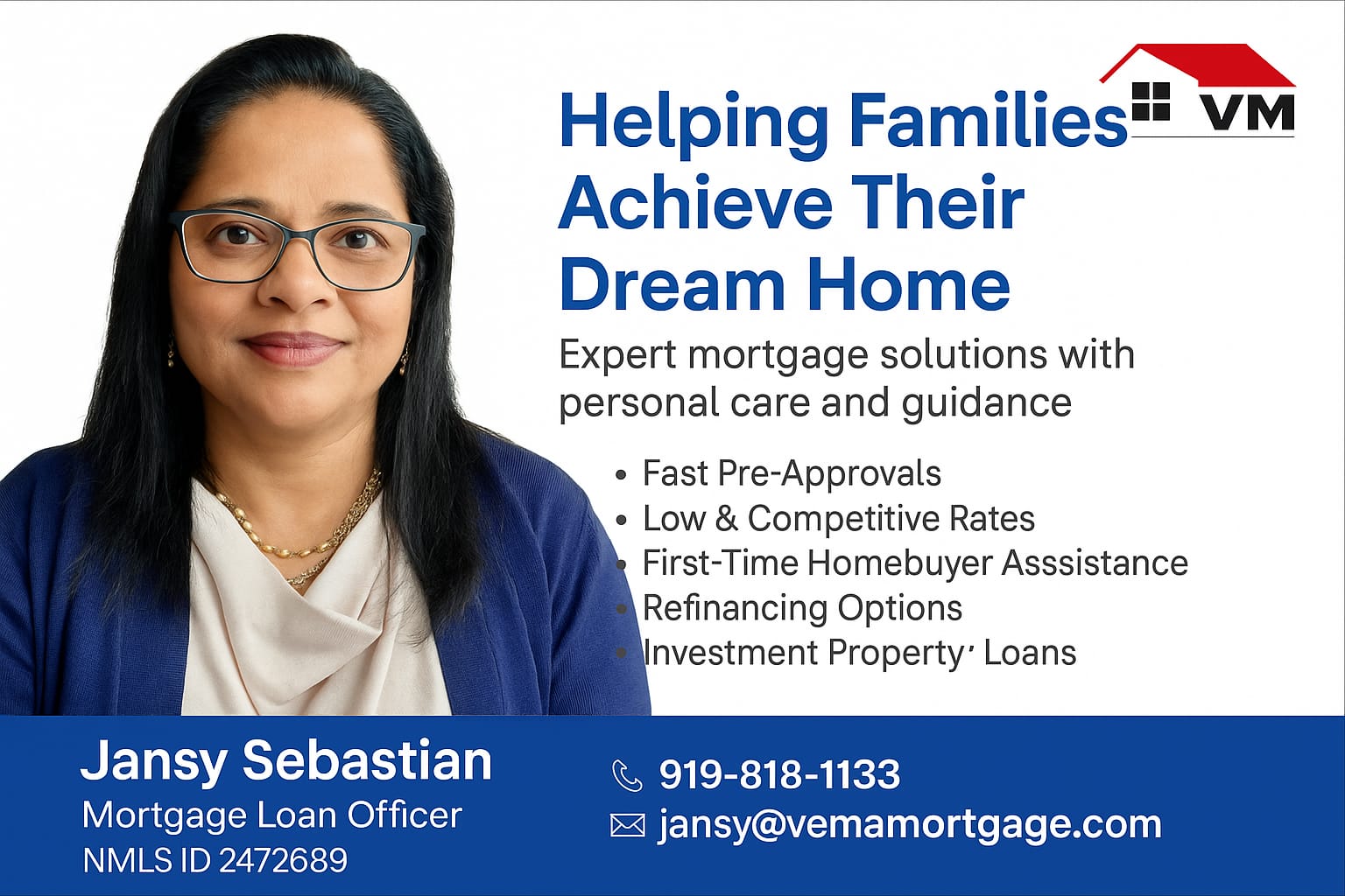 Jancy Sebastian - Mortgage Loan Officer Jancy Sebastian - Mortgage Loan Officer